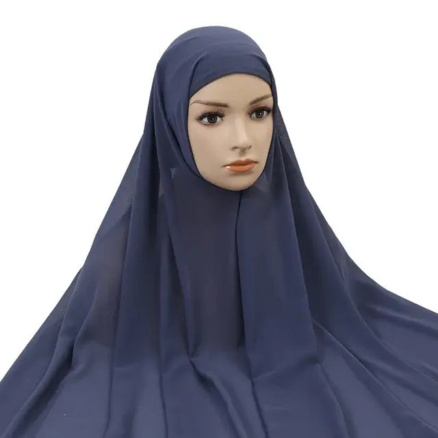 Solid color Blue underscarf hijab cap by AmoorFemme. Made from breathable for comfort.