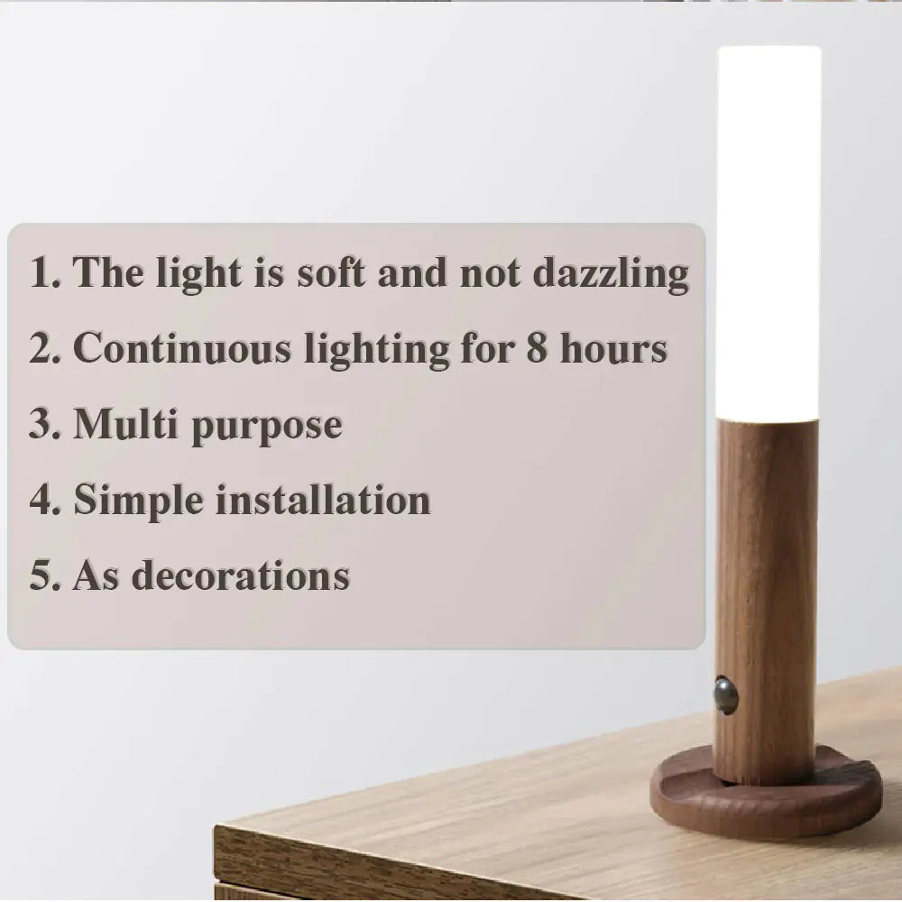 AmoorCity LED USB Wireless Wood Stick Night Light