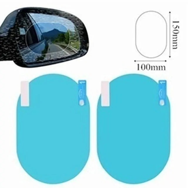 AmoorCity Rainproof Car Mirror Window Sticker. Improves visibility in rainy conditions by repelling water from the car mirror. Easy to apply and long-lasting.