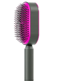 AmoorCare Self Cleaning Anti-Static Hair Brush. Self cleaning hairbrush with anti-static technology for detangling, frizz control, and smoother hair. Easy to clean base for effortless hair care.