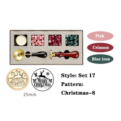 AmoorCity Wax Seal Stamp Set with wooden handle and metal stamp. Includes wax beads for creating classic wax seals on envelopes, invitations, etc.