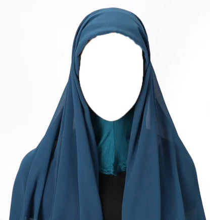 Solid color Blue underscarf hijab cap by AmoorFemme. Made from breathable for comfort.