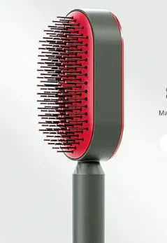 AmoorCare Self Cleaning Anti-Static Hair Brush. Self cleaning hairbrush with anti-static technology for detangling, frizz control, and smoother hair. Easy to clean base for effortless hair care.