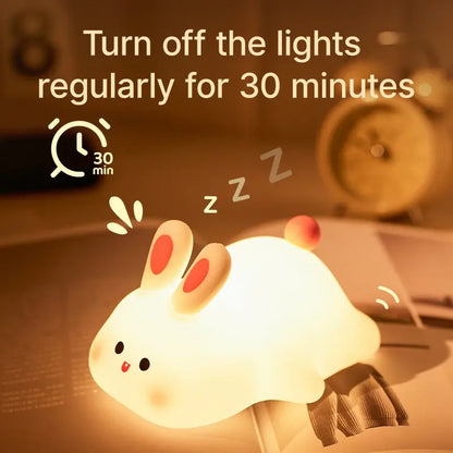 Kids' Cute Bunny Night Lights Soft & Safe Silicone Night Light Lamp