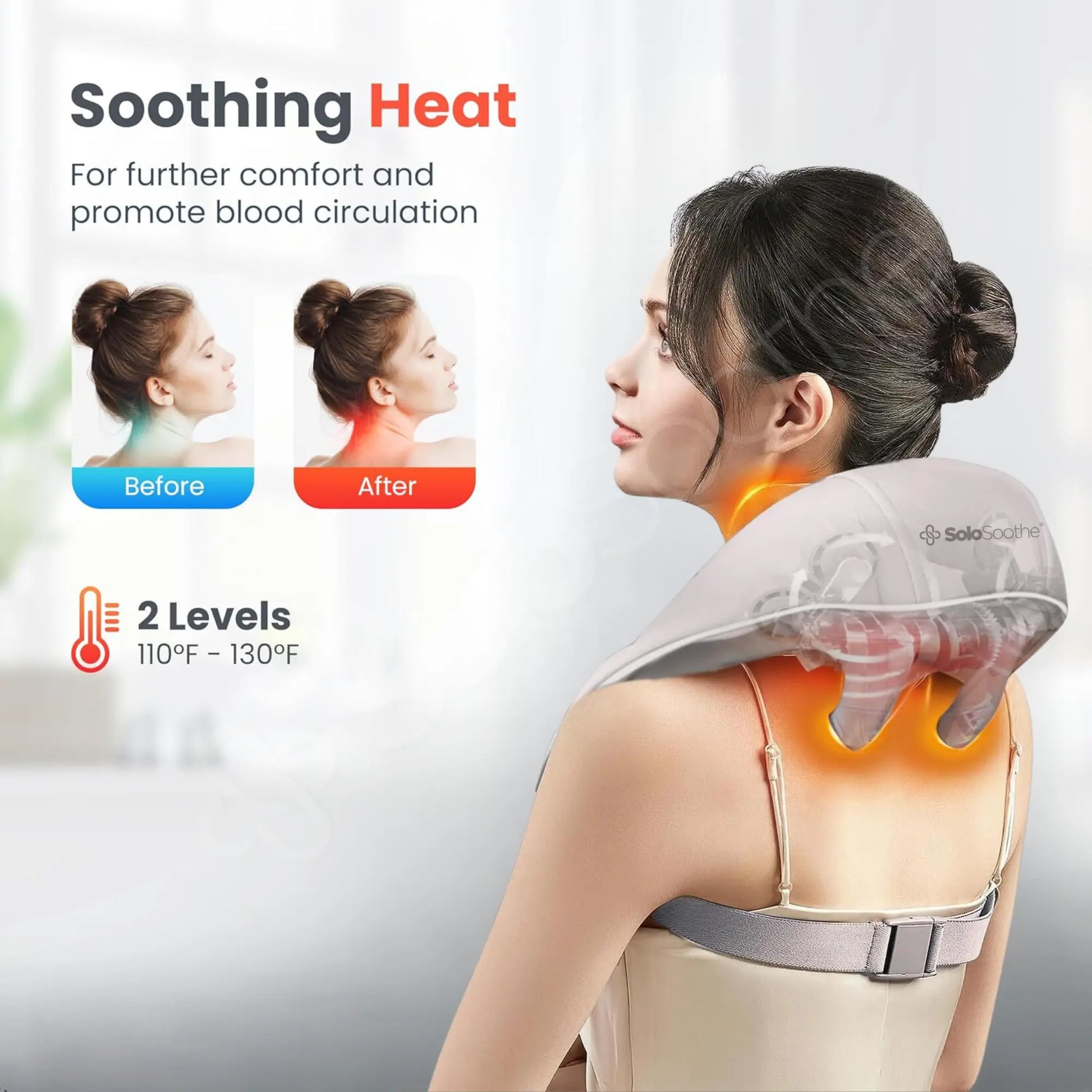 AmoorCare Shiatsu Neck Massager: Personalized Relaxation & Posture Support. Electric shiatsu neck and shoulder massager with heat therapy. Provides deep tissue massage for stress relief and improved posture.