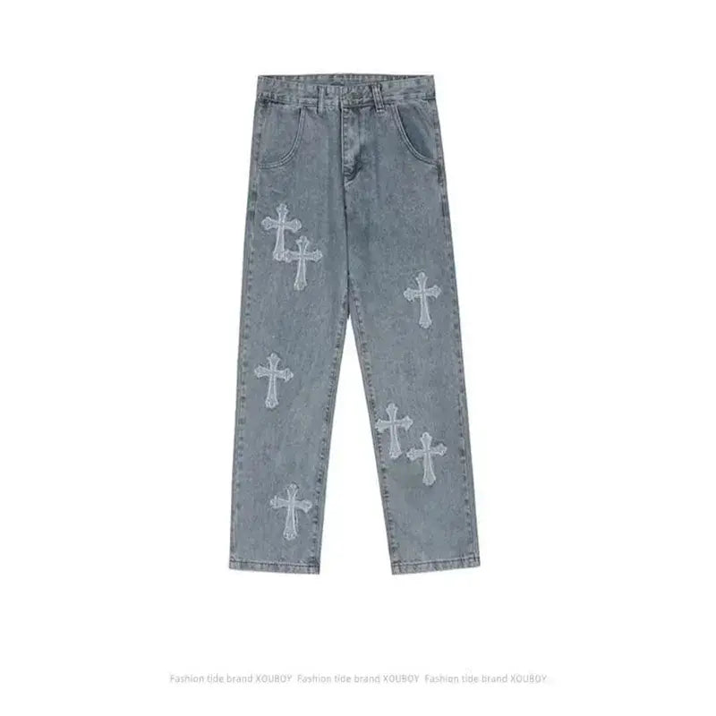 AmoorMen's Cross Denim Pants