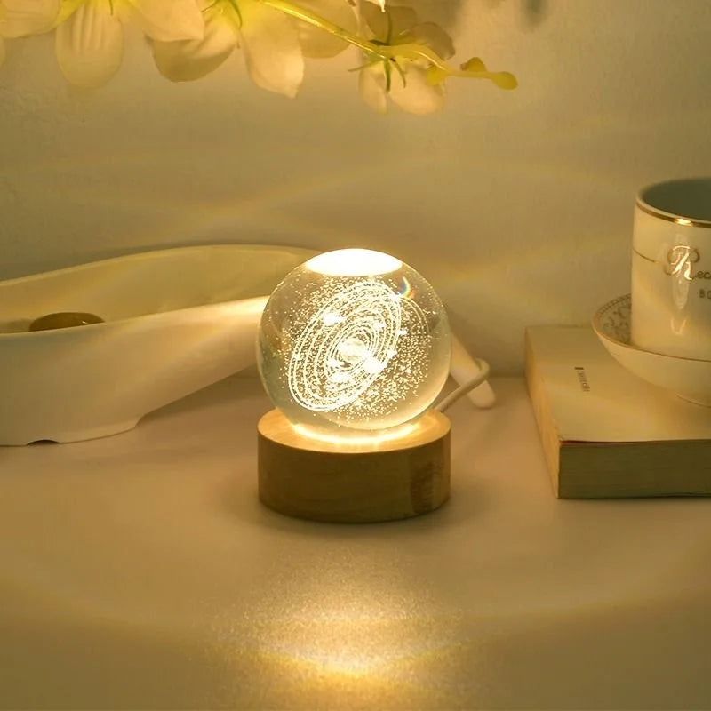 Magical Galaxy in Your Room! 3D Crystal Ball Night Light.