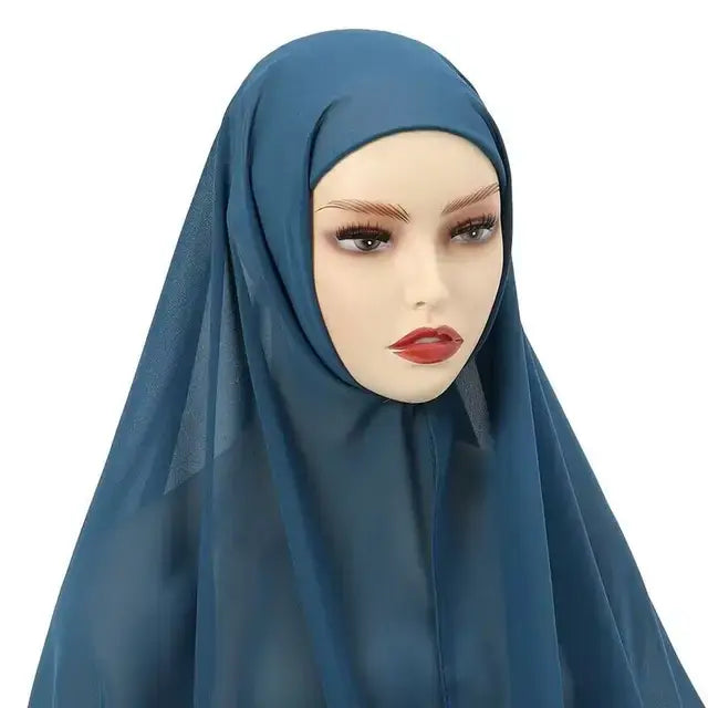 Solid color Blue underscarf hijab cap by AmoorFemme. Made from breathable for comfort.