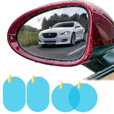 AmoorCity Rainproof Car Mirror Window Sticker. Improves visibility in rainy conditions by repelling water from the car mirror. Easy to apply and long-lasting.