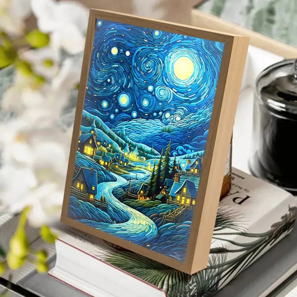 لوحة إضاءة LED من AmoorCity Van Gogh Art Anime