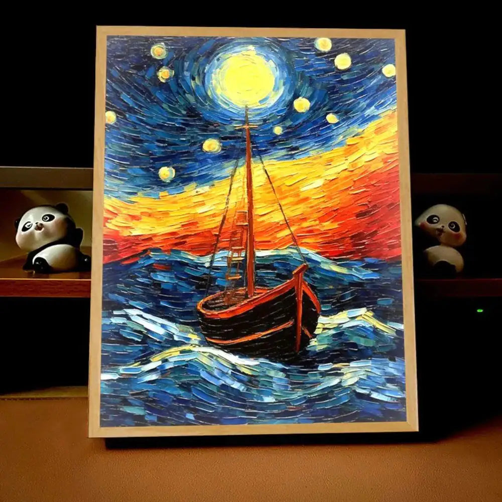 لوحة إضاءة LED من AmoorCity Van Gogh Art Anime