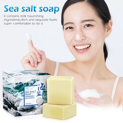 AmoorCare Handmade Sea Salt Face Care Soap. Natural bar soap for exfoliating and cleansing the face. Made with sea salt and other nourishing ingredients.