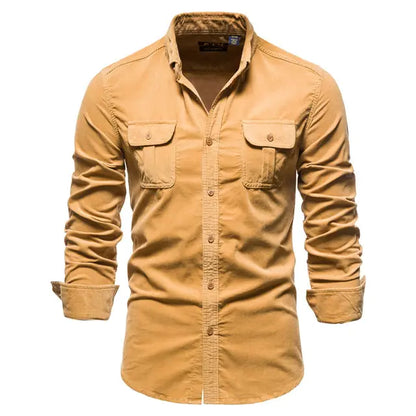 AmoorMen's Business Casual Corduroy Shirt